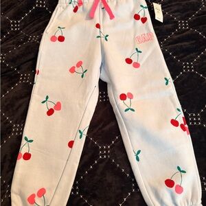 GAP light blue Joggers with Cherry Design, NWT